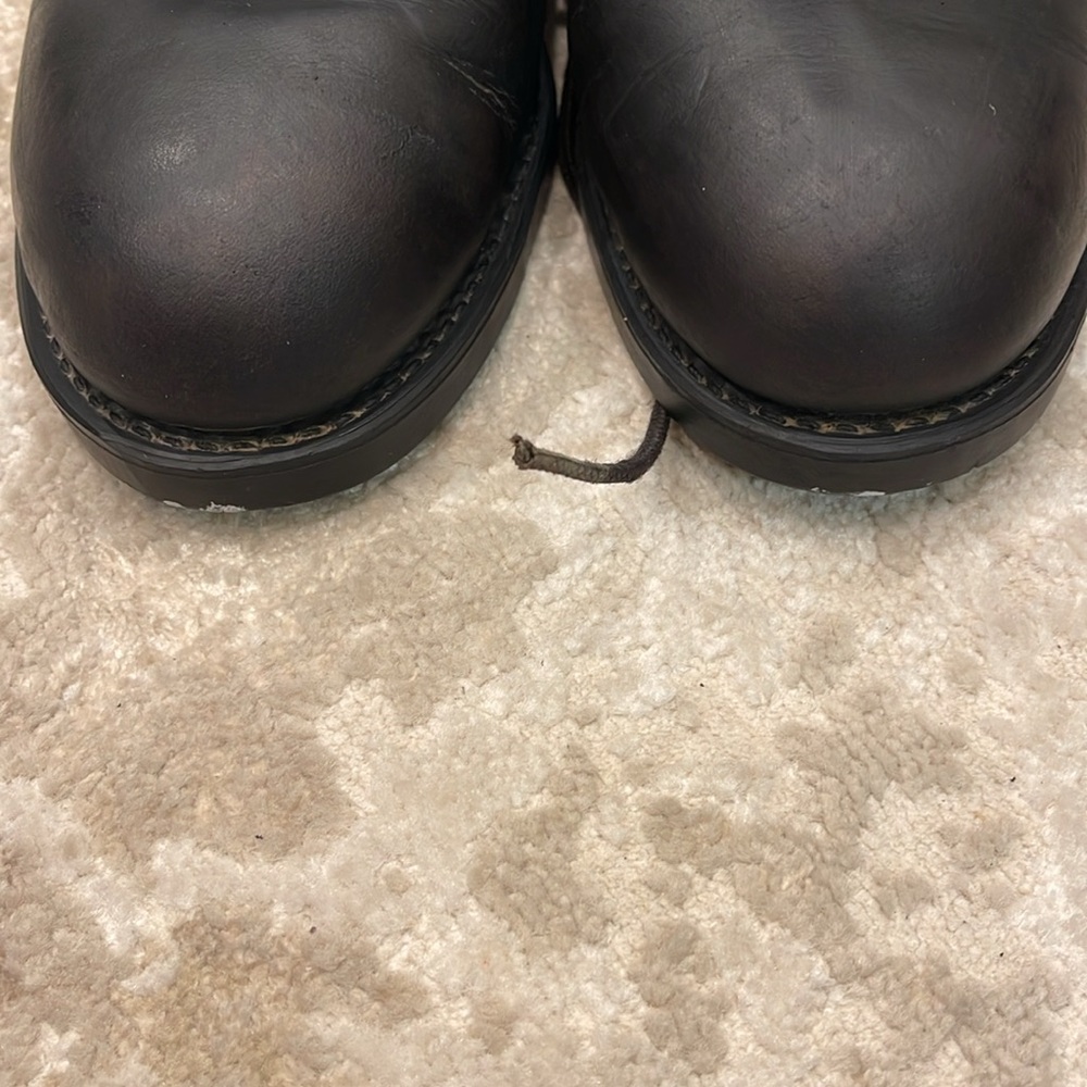 Vintage ADDISON SHOE COMPANY Black Leather Combat Boots Steel Toe Size 6 R - Picture 4 of 12